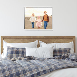 Kinderen foto wit omlijst verpakt canvas afdruk