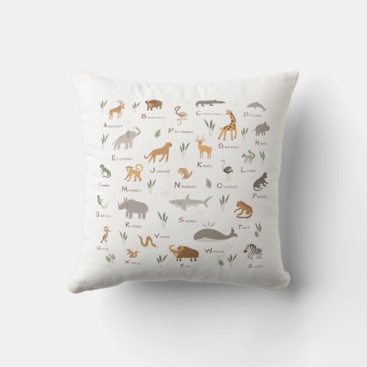 Kinderen Fun ABC Animal Kussen (Achterkant)