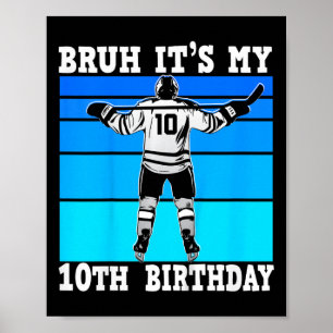 Kinderen gast het is mijn 10e verjaardag IJshockey Poster