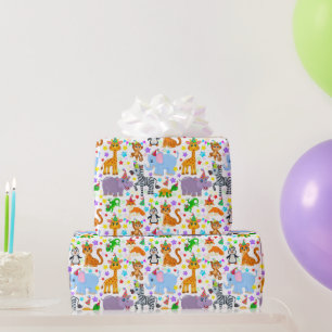 Kinderen Gelukkig Dier Verjaardag  Cadeaupapier