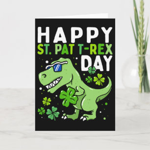 Kinderen Gelukkig St Pat Trex Dag Dino St Patricks Kaart