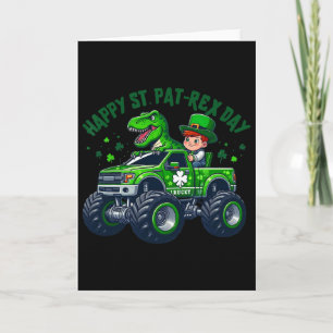 Kinderen Gelukkig St Pat Trex Dag Dino St Patricks Kaart