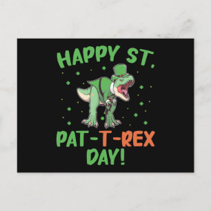 Kinderen Gelukkige St Pat Trex Dag Dino St Patrick Briefkaart