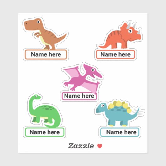 Kinderen Gepersonaliseerde Dinosaur Naam Sticker S (Vel)
