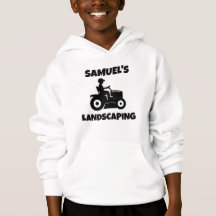 Kinderen gepersonaliseerde grasmaaier hoodie