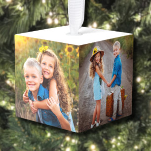 Kinderen Gepersonaliseerde Kinder Foto Kerst Kubus Ornament