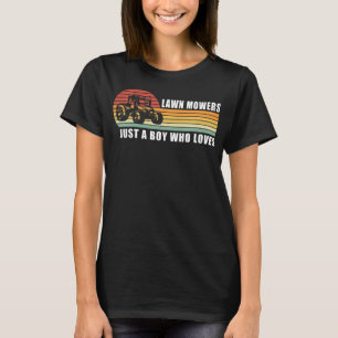 Kinderen gewoon een jongen die van grasmaaiers gra t-shirt