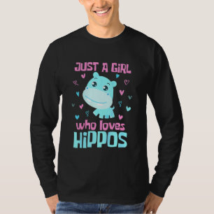 Kinderen gewoon een meisje dat van Hippos Hippo To T-shirt