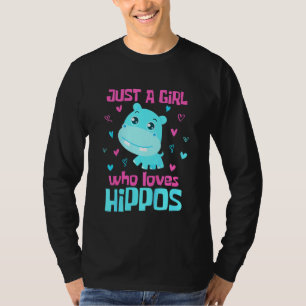 Kinderen gewoon een meisje dat van Hippos Hippo To T-shirt