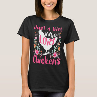 Kinderen gewoon een meisje dat van kippen houdt t-shirt