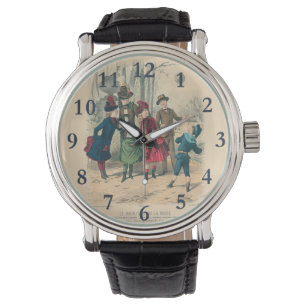Kinderen Gezin Antiek Victoriaans Kind Horloge
