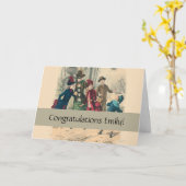 Kinderen Gezin Antiek Victoriaans Kind Kaart (Gele Bloem)