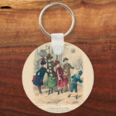 Kinderen Gezin Antiek Victoriaans Kind Sleutelhanger (Voorkant)