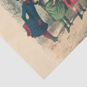 Kinderen Gezin Antiek Victoriaans Kind Tissuepapier (Detail)