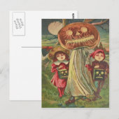 Kinderen Ghost Jack O' Lantaarn Pompoen Briefkaart (Voorkant / Achterkant)