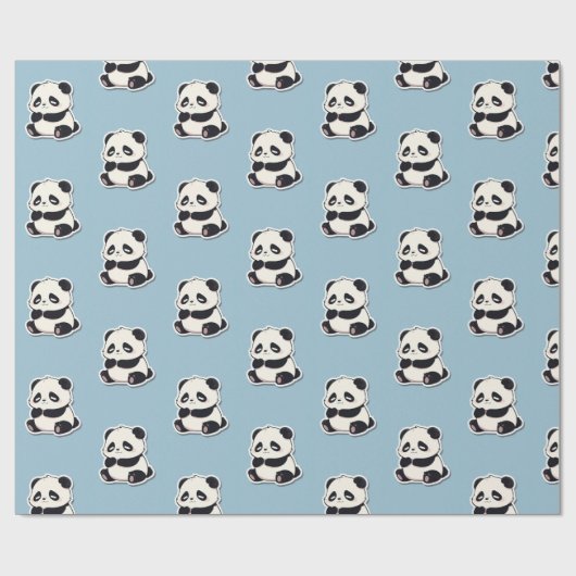Kinderen Gift Schattige Sleepy Panda Cadeaupapier (Vlak)