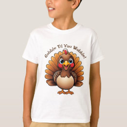 Kinderen "Gobble Til You Wobble" T-shirt met kalko