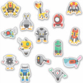 Kinderen Goofy Cartoon Robots Sticker (Voorkant)