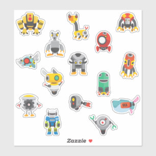 Kinderen Goofy Cartoon Robots Sticker