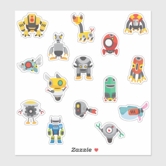 Kinderen Goofy Cartoon Robots Sticker (Vel)
