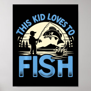 Kinderen Grappig Deze Kid Houdt Van Vissen Vissen Poster