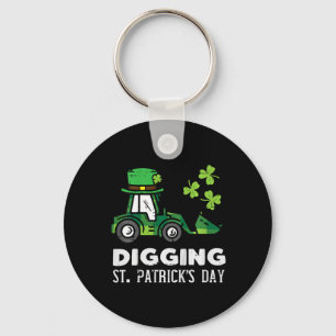 Kinderen graven St. Patricks Day-vrachtwagen Bulld Sleutelhanger