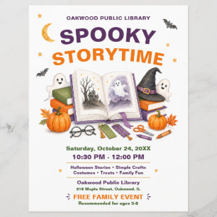 Kinderen Griezelsprookjestijd Halloween Flyer