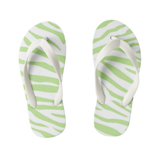 Kinderen groene zebraprint teenslippers
