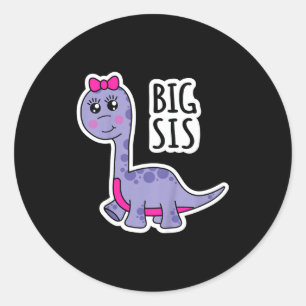 Kinderen Grote Zus Dinosaurus Zus Super Schattig D Ronde Sticker