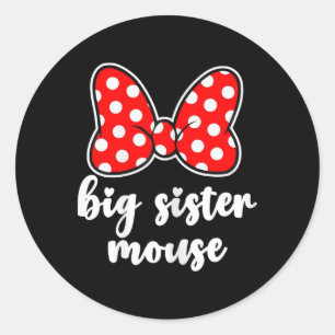 Kinderen Grote Zus Muis Boog Familie Vakantie - Je Ronde Sticker