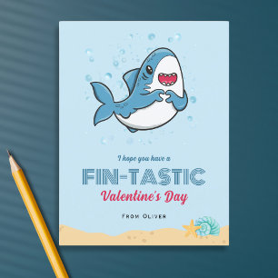 Kinderen Haai Valentijnsdag kaart