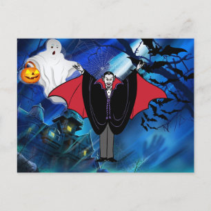 Kinderen Halloween Dracula Aangepast Bericht Feestdagenkaart