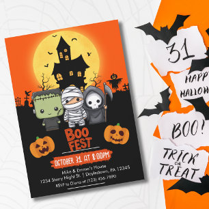 Kinderen Halloween Frankenstein Mumie Oogstman Kla Kaart