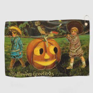 Kinderen Halloween Jack-o-Lantern Pompoen Oogst Golfhanddoek