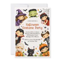 Kinderen Halloween Kostuum Feest Uitnodiging
