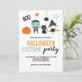 Kinderen Halloween Kostuum Feest Uitnodiging (Staand voorkant)