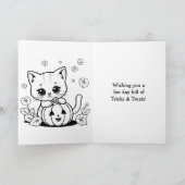 Kinderen Halloween Pompoen Kleurplaat Kaart (Binnen)