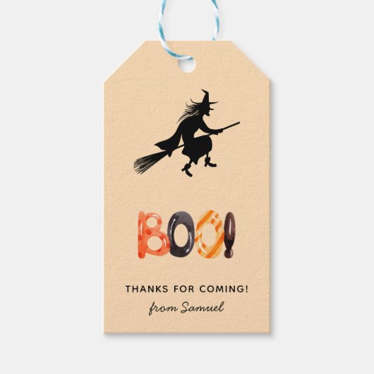 Kinderen Halloween Verjaardag - Little Witch Cadeaulabel (Voorkant)