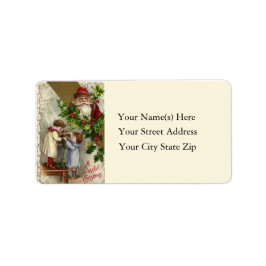 Kinderen Hangende Holly  adreslabel Etiket