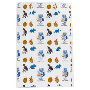 Kinderen Hanukkah-cadeauverpakking – Dinosauriërs Medium Cadeauzakje
