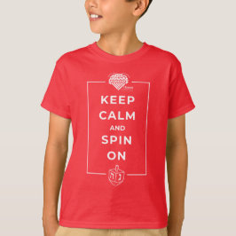 Kinderen Hanukkah-shirt - "Blijf kalm en draai doo T-shirt