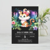 Kinderen Happy Tiger Birthday Kaart (Staand voorkant)