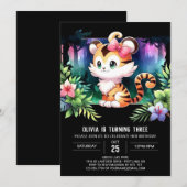 Kinderen Happy Tiger Birthday Kaart (Voorkant / Achterkant)