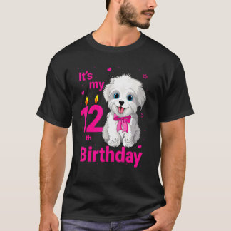 Kinderen Het is mijn 12e verjaardag Hondenliefhebb T-shirt