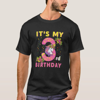 Kinderen Het is mijn 3e verjaardag Unicorn Kind 3 T-shirt