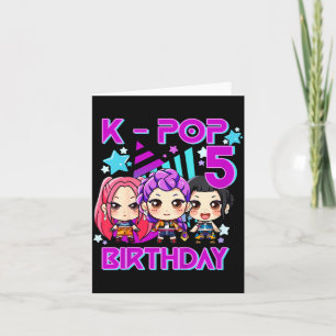 Kinderen Het is mijn 5e verjaardag Schattig Chibi Kaart