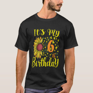 Kinderen Het is mijn 6e verjaardag Zonnebloem 6 ja T-shirt