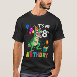 Kinderen Het is mijn 8e verjaardag Dinosaur Rex 8 T-shirt
