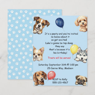 Kinderen Hond Feestje Digitale Download Kaart