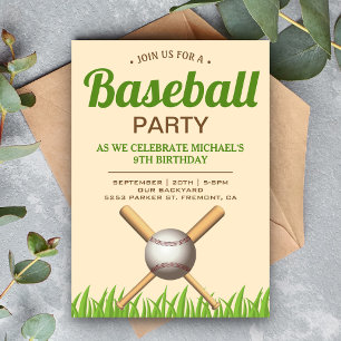 Kinderen honkbal verjaardagsfeestje kaart